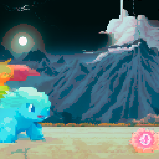 Battleground pokemon gym, vibrant colors, pixelated trainers, towering mountains, lush green grass, electrifying lightning bolts, dynamic battle poses, cascading waterfalls, swirling clouds, dramatic sunset, epic battles