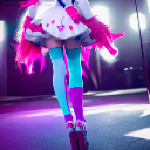 miss fortune from league of legends, wearing a bunny outfit with leg tights while dancing on a pole
