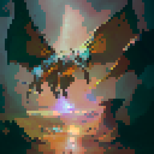 A fierce dragon with emerald green scales and razor sharp claws, guarding a treasure trove of glittering gold and jewels in a dimly lit dungeon filled with cobwebs and ancient artifacts