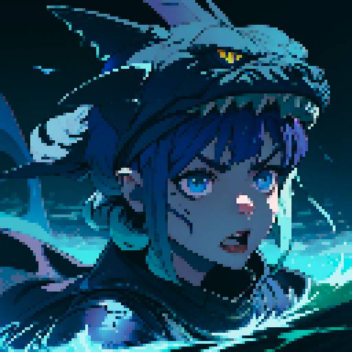 leviathan face with dark background