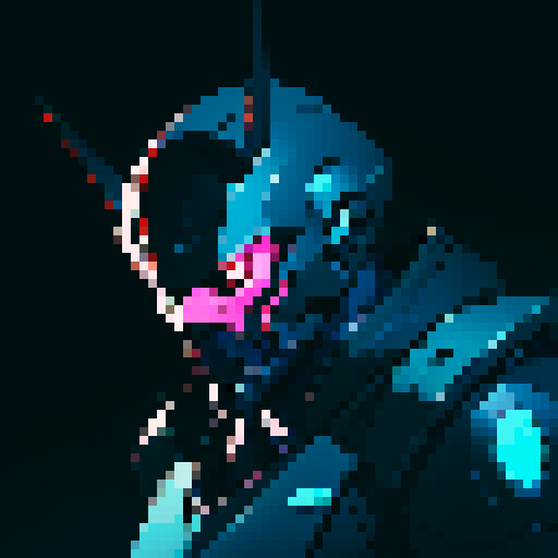 big blocky robot suit, dark background, sharp edges, glowing neon accents, metallic sheen, bulky limbs, mechanical joints