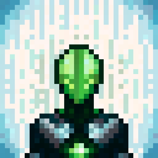 green armor, game icon, 32x32 pixel art, sRGB, skill art, close up, portrait