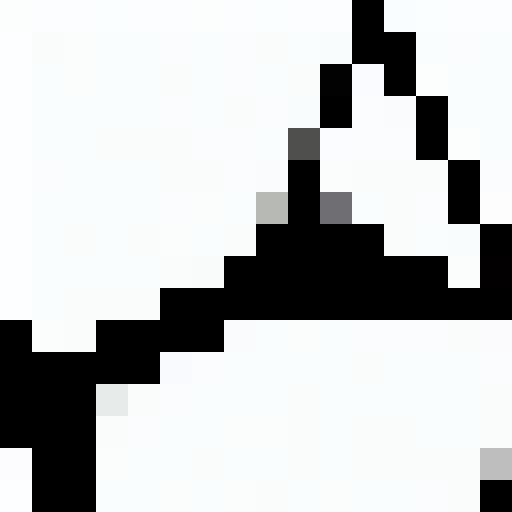 A martini glass tipped over spilling liquid drops rendered in a 16 x 16 pixel portrait