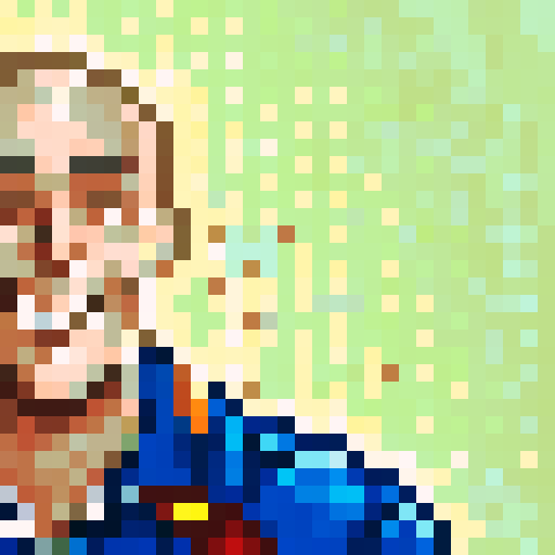 pixel portrait, close up, Victor Hovland professional golfer, smiling, game icon, skill art, 32x32 pixel art, sRGB