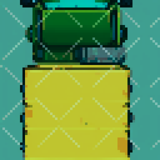 army vehicle, truck, world war 2, top down view, pixel art, sRGB