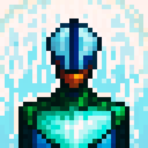 32x32 pixel art, sRGB, game icon, close up, skill art, armour, drone, portrait