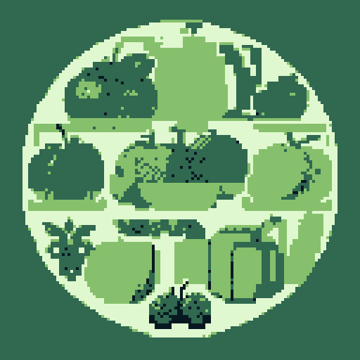 1990s American Supermarket Produce and Fruit Section, Game Boy Color-style detailed pixel art, background