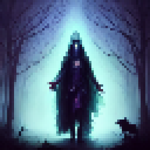 A dark, misty forest surrounds a warlock as they stand in front of a glowing portal, their emerald cloak billowing in the wind, with a sinister grin on their face, in the style of a gothic oil painting.