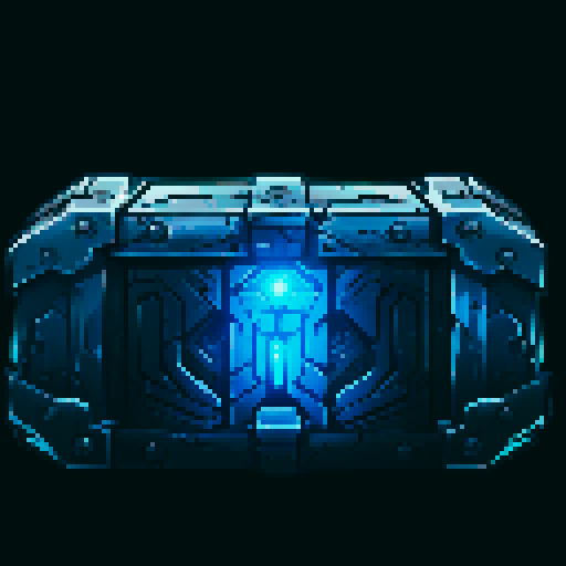 mystery box, shining light, vibrant colors, retro video game aesthetic, pixelated details, 8-bit graphics, sRGB
