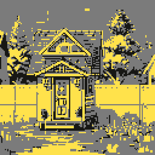 Tiny suburban american house, very humble tiny house, legend of Zelda isometric perspective, tile based art, 8x8 tiles, pixel art

