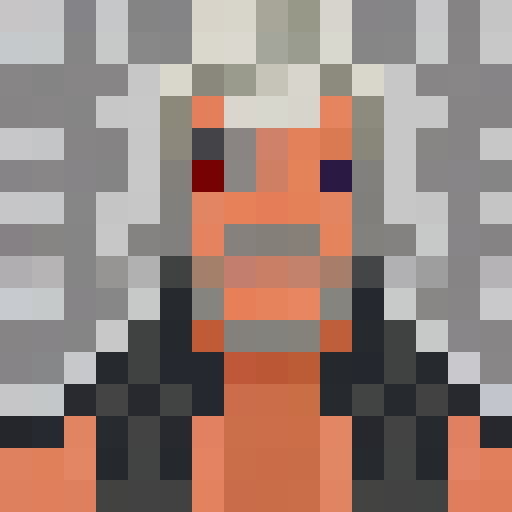 Pixelated crypto enthusiast face,  in a tightly framed 16x16 close-up portrait.