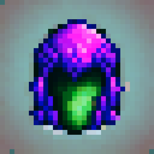 purple and green warlock helmet with black evil horns