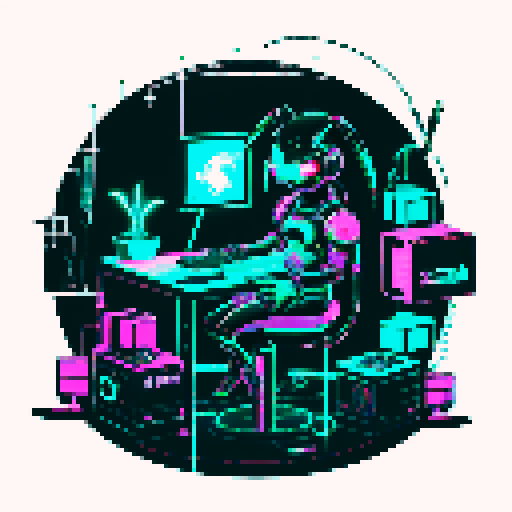 cute cyberpunk scorpion playing computer games, tables with coca cola, scorpion's tail should be fully in the picture, bright yellow and cyan and pink lights
