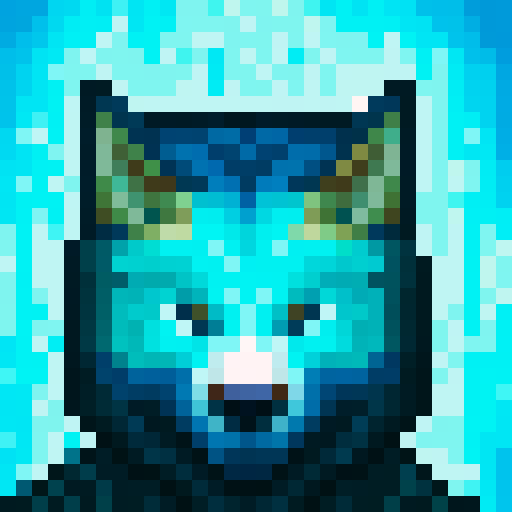 Wolf avatar, portrait, glowing eyes