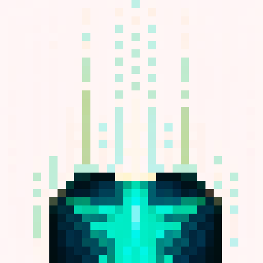 armor, shining metal, intricate details, protective plates, embossed patterns, glossy surface, fantasy design, medieval inspiration, forged steel, engraved symbols, golden accents, glowing gemstones, battle-worn, battle scars, weathered texture, heroic pose, determined expression, intense eyes, dramatic lighting, contrast shadows, vibrant colors, 32x32 pixels, pixelated art, game icon