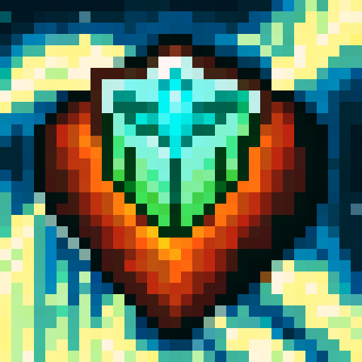 Challenger token, danger sign, 5 sides, game item, 32x32 pixel art, skill art, tibia, game item, transparency background
