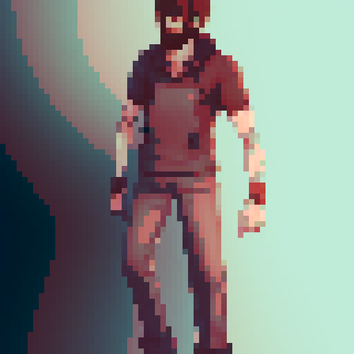 Concept drawing, male character, realistic, 16 colors, adventure