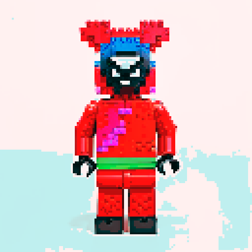 colorful pixel lego blocks arranged in a playful, vibrant composition, showcasing the intricate details and vibrant colors of pixel art in the sRGB color space