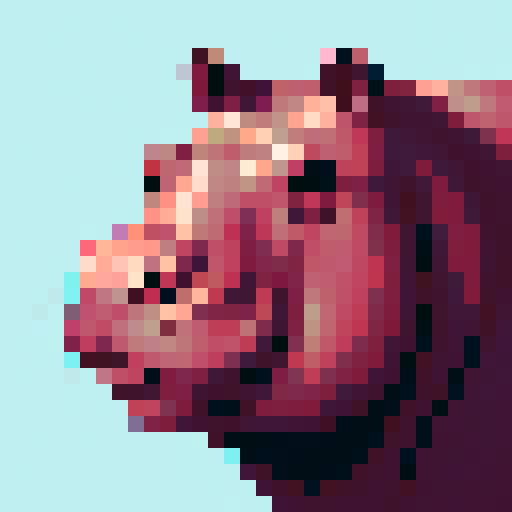 hippo side portrait, nft collection
