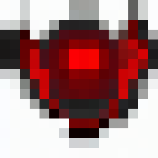 blood stone crystal, red energy radiating, game icon style, 16x16 pixels, pixel art, close up, portrait