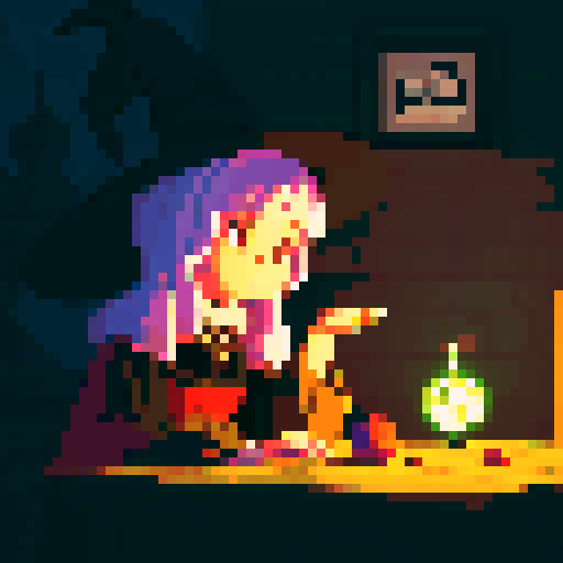 Zoom in into the crystall ball that the witch is looking at to see the clientes fortune.