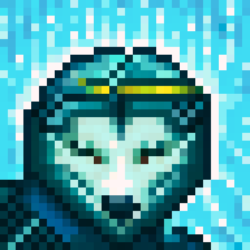 Wolf avatar, portrait, glowing eyes