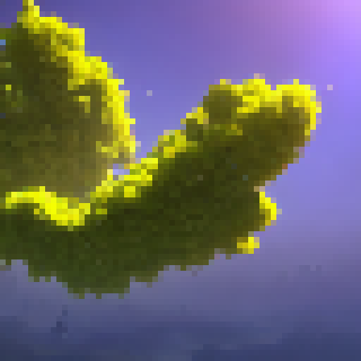 Green leaves with yellow edges sprout from fantastical trees in an RPG-inspired world.