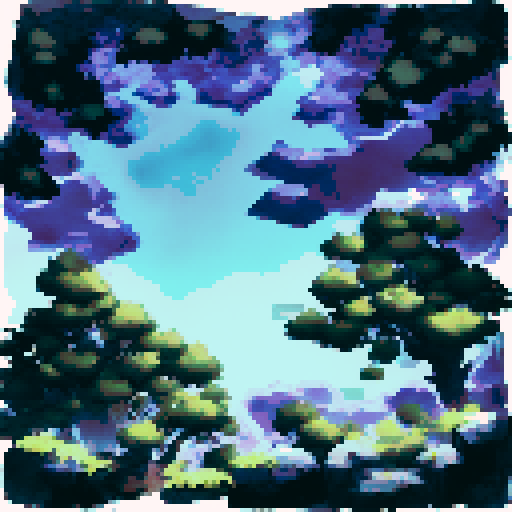 gigantic towering oak tree viewed from afar, nighttime setting, vast black sky with white stars, nostalgic feel, sega genesis style