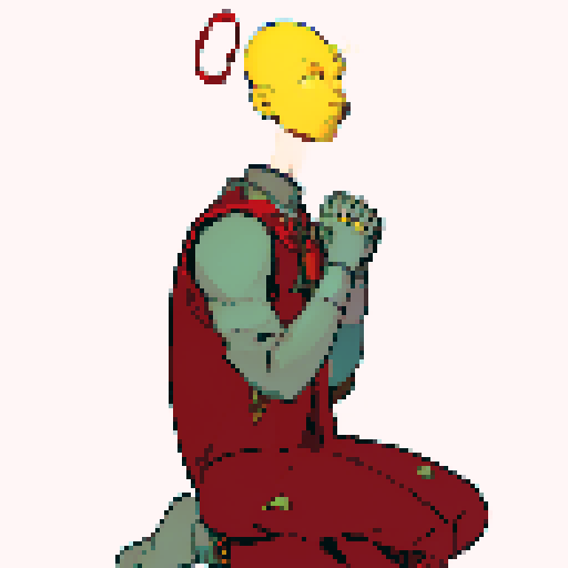 kneeling and praying enemy