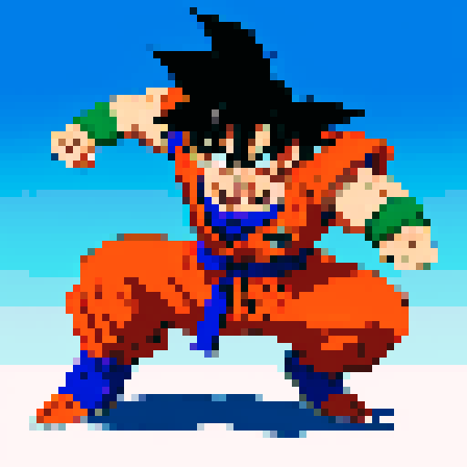Create Goku in the style of TMNT Shredders Revenge.