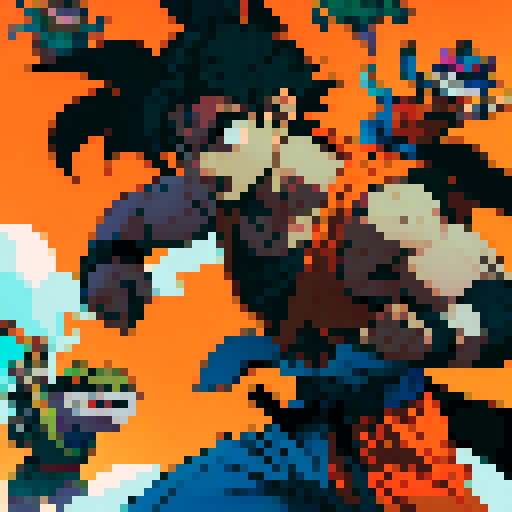 Create Goku in the style of TMNT Shredders Revenge.
