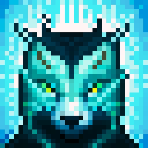 wolf avatar, portrait, glowing eyes