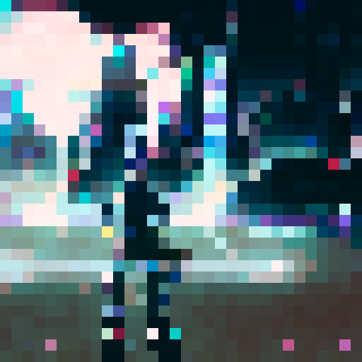 A futuristic cityscape surrounded by towering skyscrapers and neon lights, with a lone samurai perched atop a rooftop, wielding a glowing katana against a backdrop of swirling purple and blue clouds.