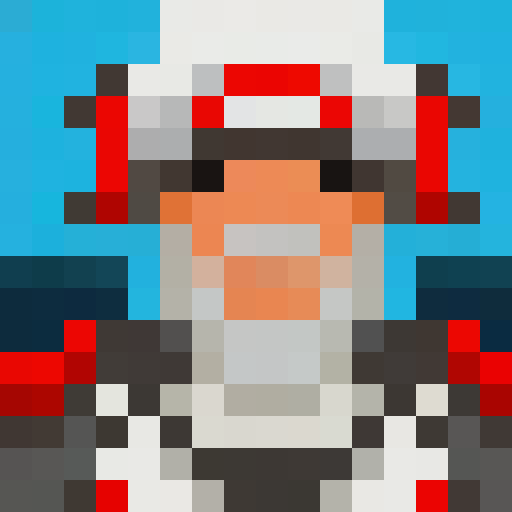 Santa with rosy cheeks, a fluffy white beard, and a bright red hat, depicted in a game icon style, rendered in 16x16 pixel art, with a close-up portrait composition