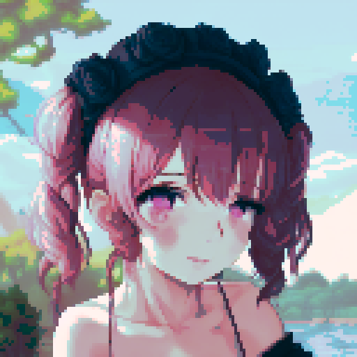 ((high quality, masterpiece)) 1 girl, pink short hair, short pigtails, pink eyes, blush