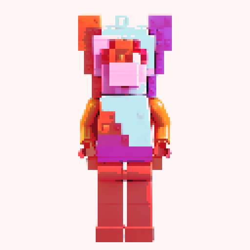 colorful pixel lego blocks arranged in a playful, vibrant composition, showcasing the intricate details and vibrant colors of pixel art in the sRGB color space