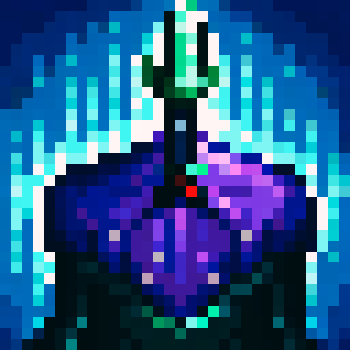 dagger with a gleaming blade, purple poison dripping, 32x32 pixel art, skill art, close up, game icon, sRGB