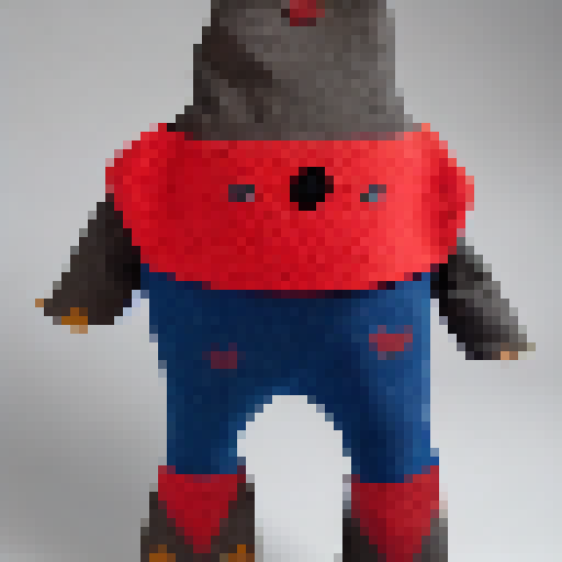 a sack doll that has buttons as eyes and a neat as a mouth.