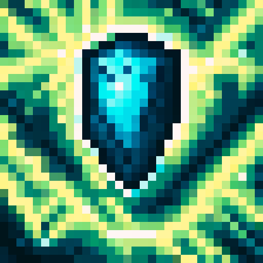 Warp stone emitting blue-ish energy, no background, game icon, 32x32 pixel art, sRGB, skill art, close up, portrait.