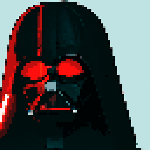 darth vader face close-up with red lightsaber