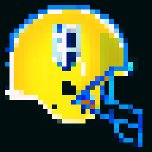 WFL world football league american pro football helmet, NFL, flat, facing right, 32 x 32 pixel art, retro, icon, colorful