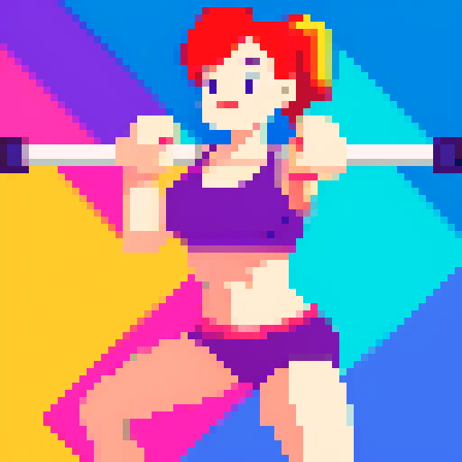 Create a vibrant woman doing gym