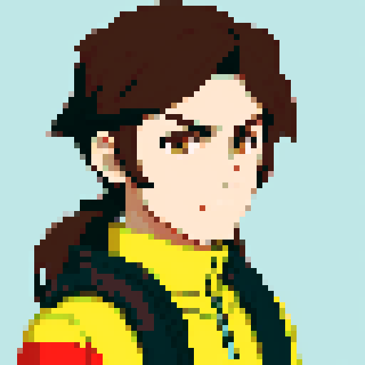 male Space rebel with brown hair. anime style  