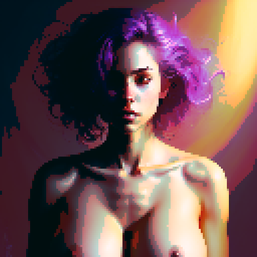sexy naked woman, bent over with ass facing camera, fingering herself, pixel art porn
