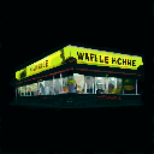 Waffle House on a black background