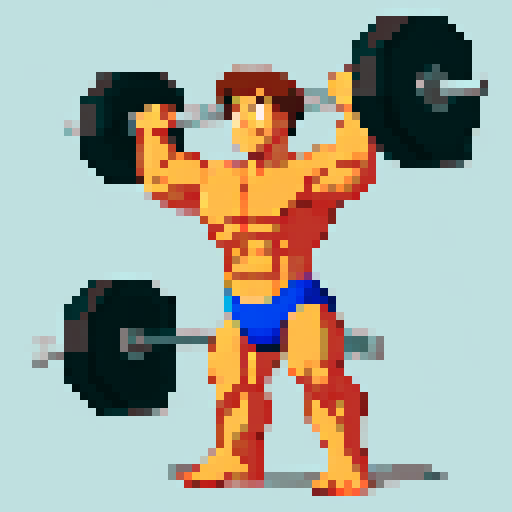 Muscular figure lifting weights