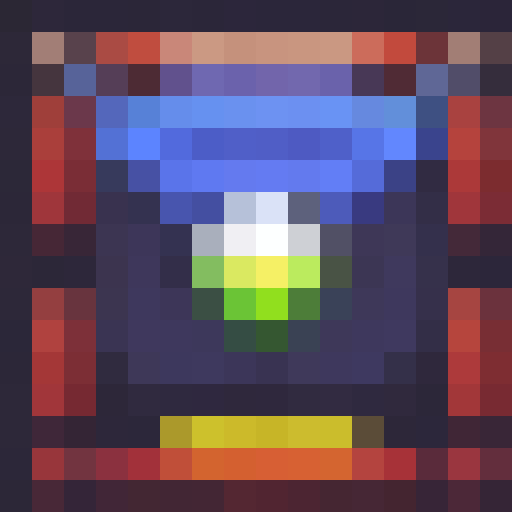 Create a sharp, minimalist 16x16 damage icon featuring fiery red and deep black colors with jagged edges and a cracked surface.