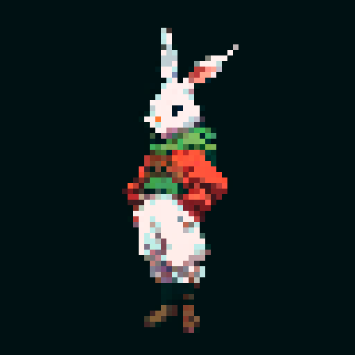 Mysterious and whimsical wererabbit in the style of wizardry