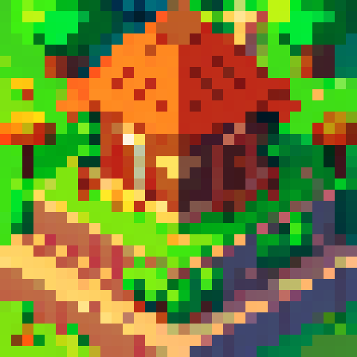 32-bit chestnut, fantasy top-down RPG with a orthogonal camera not isometric