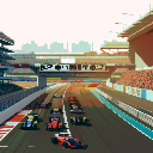 Race, track, cars, grandstands